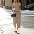 thumbnail image 7 of Two Piece Lounge Sets for Women Spring Vacation Beach Travel Airport Outfits Casual Cruise Fashion 2026 Khaki S, 7 of 7