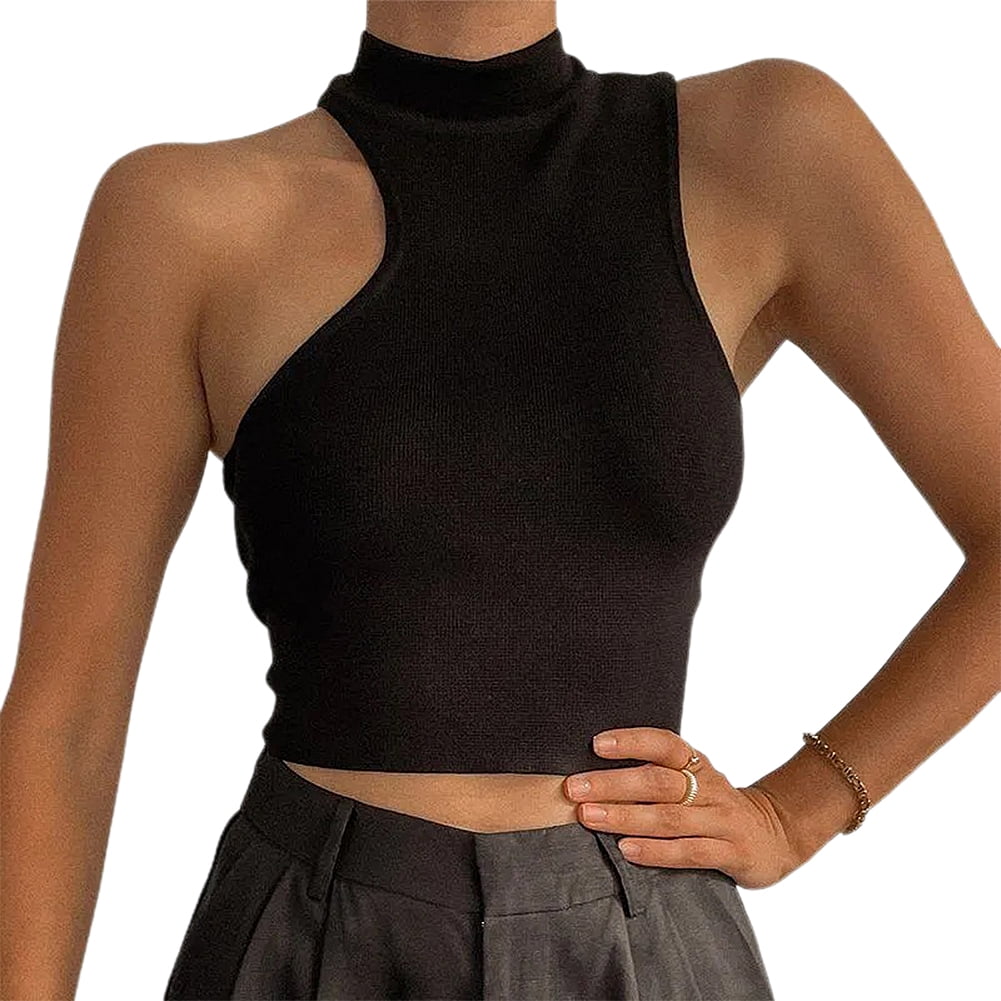knitted turtleneck crop top