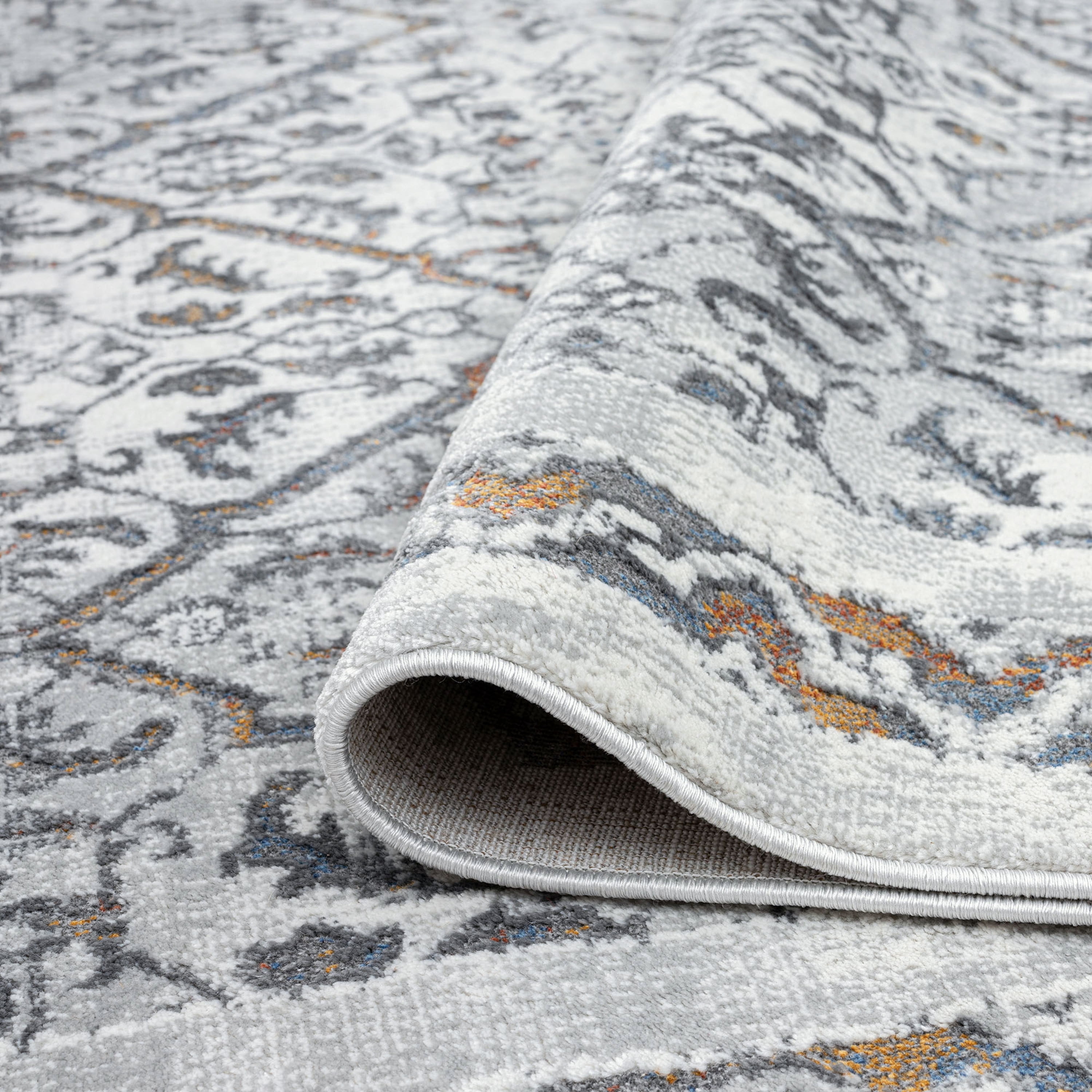 Traditional 5x8 Area Rug (5'3'' x 7'3'') Oriental Gray, Teal Living Room Easy to Clean