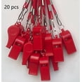 thumbnail image 2 of Pack de 20 Silbatos Plásticos de Alta Potencia con Cordón, para Árbitros, Entrenadores, Emergencias y Deportes (Fútbol, Baloncesto), 2 of 6