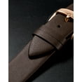 thumbnail image 4 of Uxcell Genuine Leather Band Smooth Flat Leather Watch Strap for Men and Women Dark Brown/Rose Gold 22mm, 4 of 7