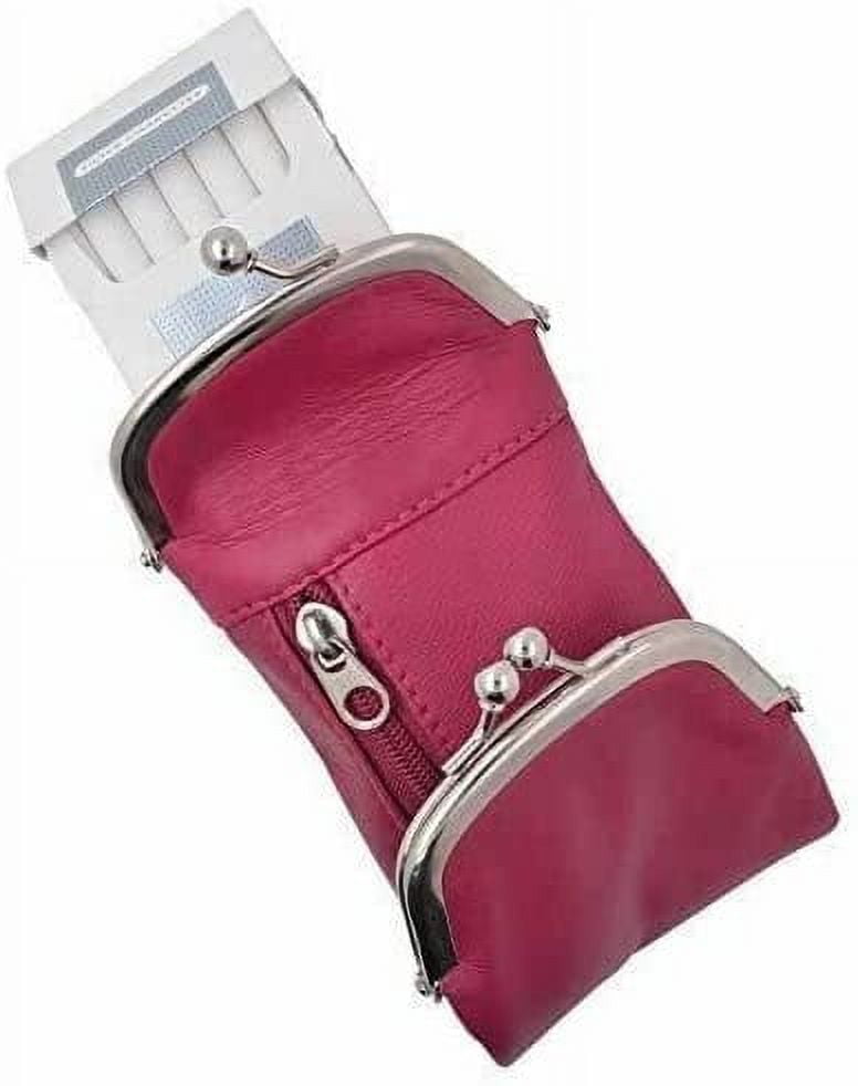 Genuine Leather Cigarette and Lighter Case with Twist Clasp by Marshal Hot  Pink