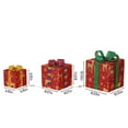 thumbnail image 3 of KQJQS Christmas Lighted Gift Boxes, Pre-lit 30 LED Light Up Present Boxes Ornament Decorations with Ribbons for Indoor Outdoor Xmas Tree Home Yard Lawn Decor Set of 3, 3 of 8