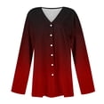 thumbnail image 5 of BLVB Fall Lightweight Cardigan for Women Fashion Floral Printed Button Down Shirts Tops Causal Womens Blouses Cover Up Wine, 5 of 5