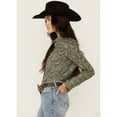 thumbnail image 2 of Roper Women's Paisley Print Long Sleeve Pearl Snap Western Shirt Green X-Small  US, 2 of 4