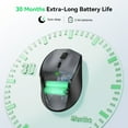thumbnail image 3 of TECKNET Wireless Mouse, 2.4G USB Computer Mouse with 6-Level Adjustable 4800 DPI, Silent Quiet Click，30 Months Battery, Ergonomic Grips, 6 Buttons Portable for PC, Chromebook, Mac - Grey, 3 of 7