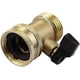thumbnail image 4 of Apuakthei Conector de manguera de jardín de latón resistente con válvula de cierre Piezas de manguera de agua de latón Rosca de entrada y salida de 3/4 con agarre cómodo para controlar el flujo de, 4 of 4