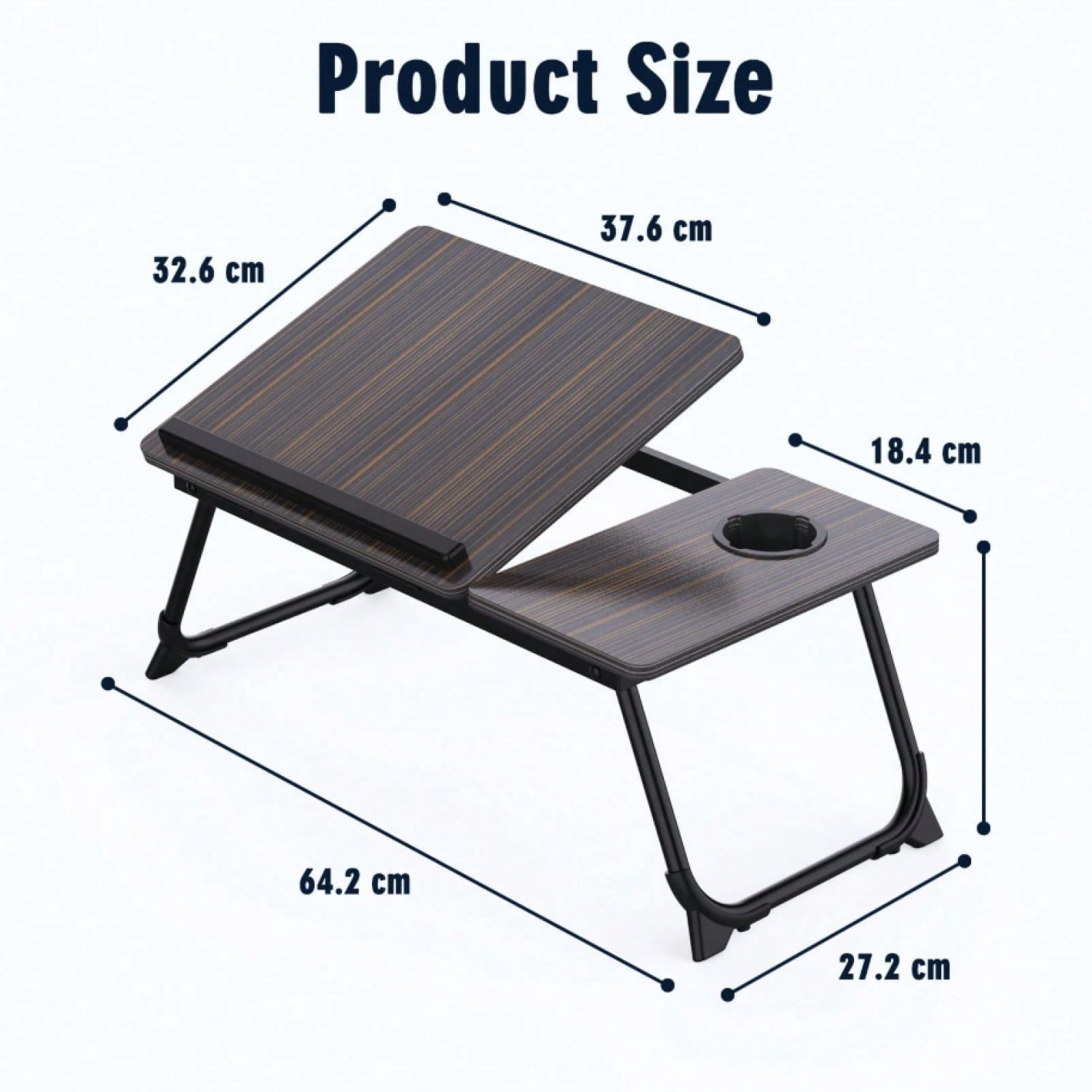 NTGFU Laptop Desk for Bed Couch, Adjustable Foldable Bed Table with Cup Holder, Breakfast Serving Tray, Portable Laptop Lap Desk Stand for Working Reading Writing Eating Gaming In Bed Sofa Floor