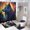 style-1yushi, variant on Colorful Lone Wolf Bathroom Sets with Shower Curtain And Rugs, Incl with 12 Hooks，Toilet Lid Oval Rug