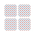 thumbnail image 2 of Disketp Red Blue Polka Dots Funny Coasters,4 Pcs Leather Coasters With Holder, Perfect Housewarming Hostess Gifts,Protect Furniture From Water Marks Scratch And Damage, 2 of 9