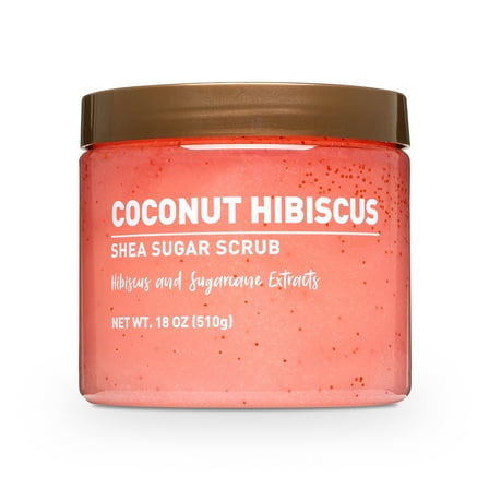 Equate Coconut Hibiscus Shea Sugar Scrub with Shea Butter, 18 oz