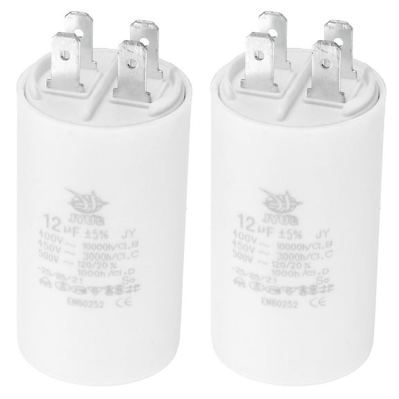 Uxcell CBB60 12uf Run Capacitor,2Pcs AC450V 4Pin Double Insert for Motor Star 64x35mm