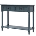 thumbnail image 5 of Tcbosik Farmhouse Console Table with 2 Drawers, 2-Tier Narrow Sofa Table with Open Shelf, Wooden Entryway Table for Living Room, Hallway, Foyer, Navy, 5 of 12