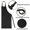 thumbnail image 3 of (Price/2 PCS) Opromo Colorful Cotton Canvas Kids Aprons with Pocket, Artist Apron & Chef Apron (S-XXL)-Black-XXL, 3 of 7