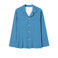thumbnail image 5 of Feancey Loungewear Set for Women Cozy Soft Pj Lounge Sets Long Sleeve Button Down Shirts and Loose Pants 2 Piece Pajamas Solid Color Sleepwear with Pockets Limited Time Blue XL, 5 of 5