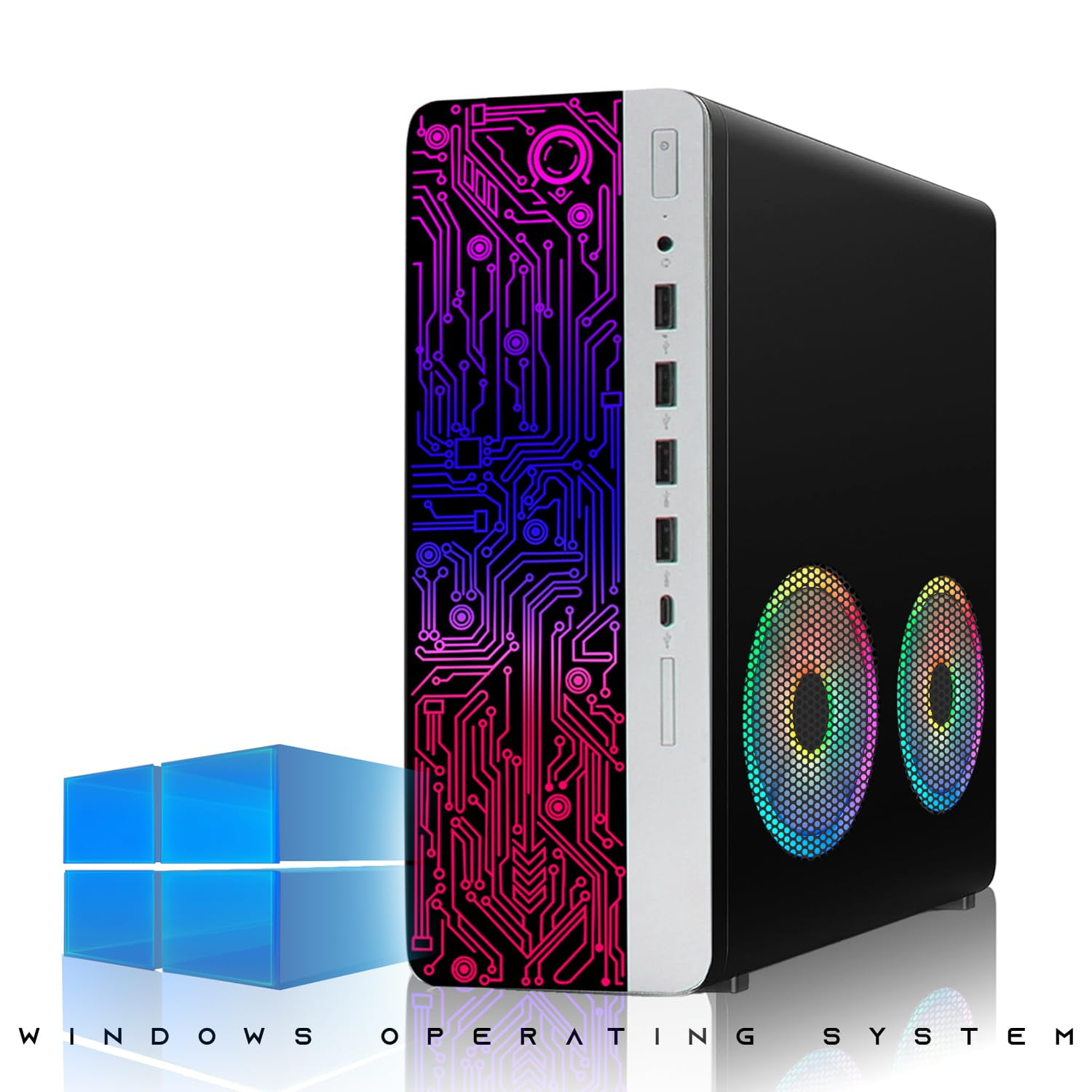 Restored HP Gaming PC Desktop Computer – AMD Pro A10-9700,RX 550 Graphics ,8GB RAM,256GB SSD,24 Inch Curved Monitor,RGB Keyboard with AI Copilot ,Mouse,2X ARGB Fan WiFi,RGB Headphone,Windows 11 (Refurbished)