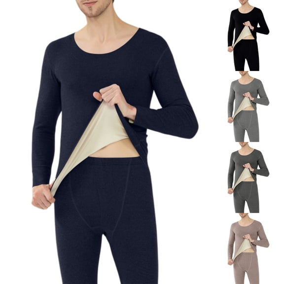 Men’s Long Sleeve Undershirt and Long Underwear Set Thermal Base Layer