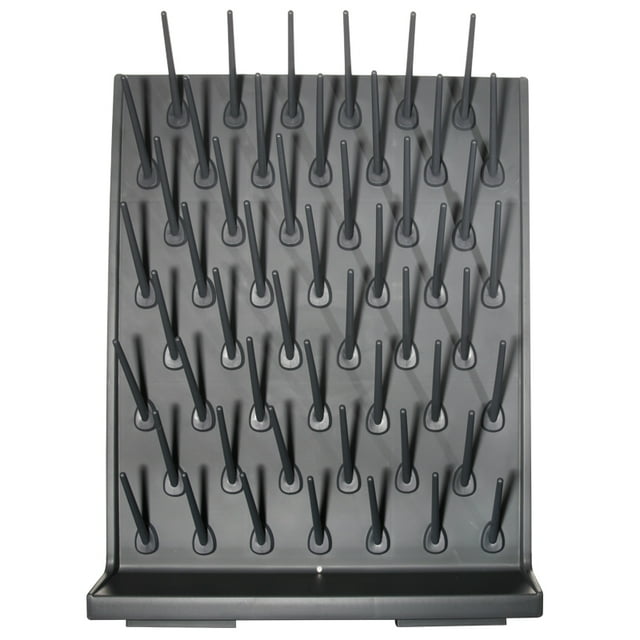INTBUYING Drying Rack Laboratory Glassware Wall-Mount Glassware Drying Rack 52 Detachable Pegs Lab Drying Draining Rack Cleaning Equipment Black