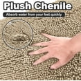 thumbnail image 3 of Yujoon Super Soft Chenille Bathroom Rug Non-Slip Absorbent Machine Washable Bath Mat, 17"x24", Camel, 3 of 8