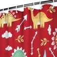 thumbnail image 3 of Red Cartoon Dinosaurs Arrows Pattern Shower Curtain 84"x72" ,Bathroom Decorative Shower Curtains Set with 12 Hooks,Modern Waterproof Washable Shower Curtain, 3 of 6