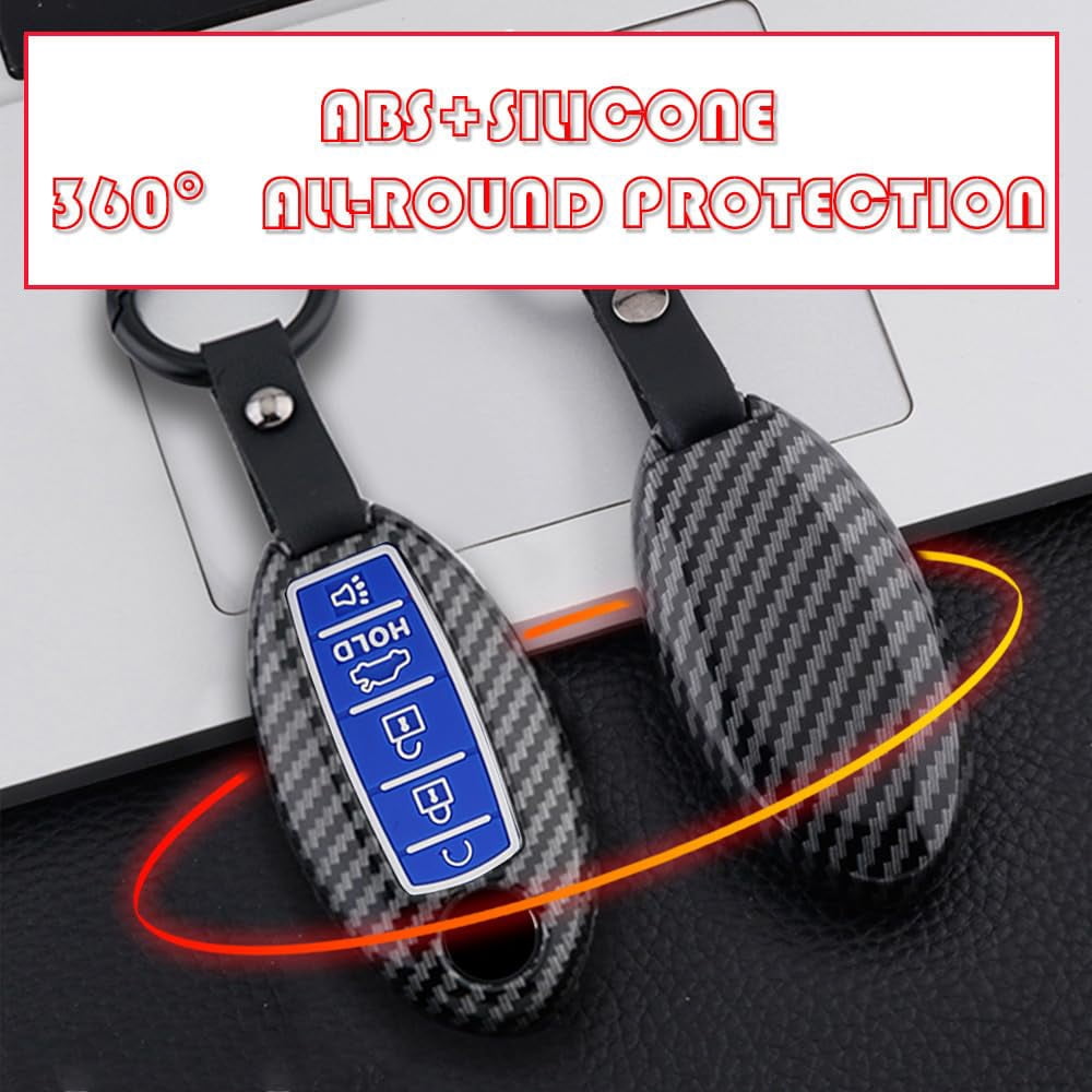 5 Buttons Key Holder Fit for Nissan Smart Remote Key Fob Cover Case Fit for Infiniti ompatible with Nissan Altima Maxima Murano Pathfinder Rogue Armada /Fit for Infiniti EX35, FX35, FX37, FX50, G25,