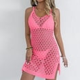 thumbnail image 5 of SELONE Women Cover ups for Swimwear Dresses Sleeveless Cutout Bathing Suit V Neck Split Mid Outerwear Hot Pink M, 5 of 7