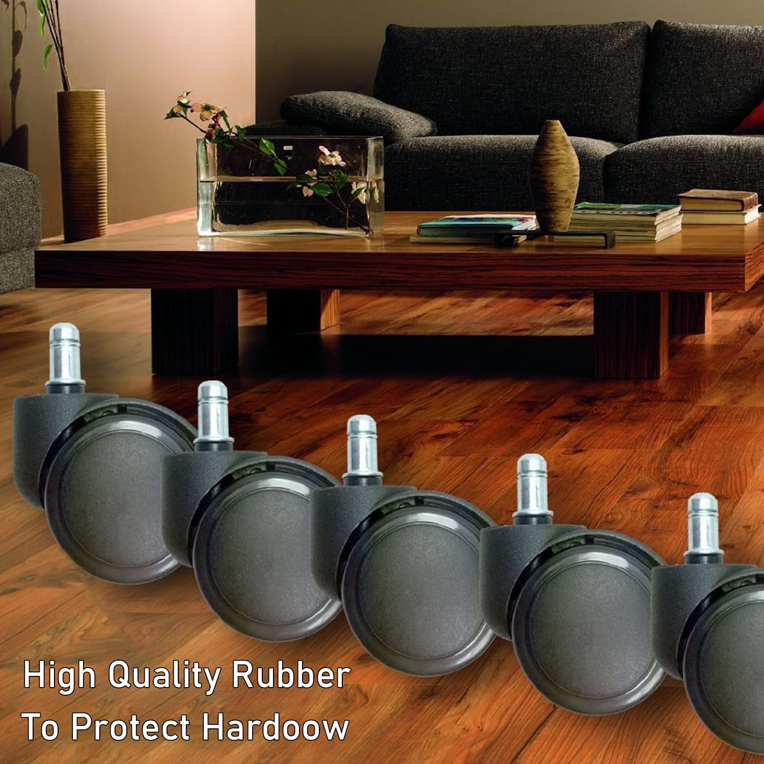 Office Chair Wheels Replacement - Desk Chair Wheels Universal Fit,Safe for All Floor or Carpet, Quick & Quiet Rolling Chair Casters Luggage Wheels, Wheels for Cart(ZT08,Set of 5)