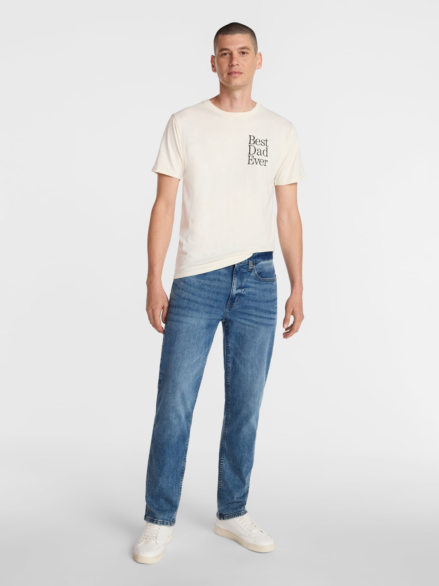 Father's Day Men's Best Dad Ever Chest Graphic Tee by Way to Celebrate, Sizes XS-5XL