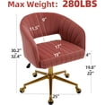 Westice Home Office Desk Chairs, Velvet Rolling Chair, Height