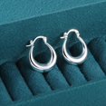 thumbnail image 7 of Lancharmed Silver Plated Cute Earrings for Womens,Gradient Curved Hoops Earring Women Gift, 7 of 7