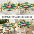 thumbnail image 7 of Colorful Tie Dye Mandala Pattern Round Fitted Tablecloth with Elastic Edge,Dining Table Cover Waterproof,Outdoor Round Tablecloth for Camping,Dining,Indoor and Outdoor, 7 of 7
