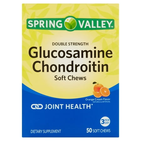 Spring Valley Glucosamine Chondroitin Soft Chews, Orange Cream Flavor, 1500 mg, 50 (Best Form Of Glucosamine)
