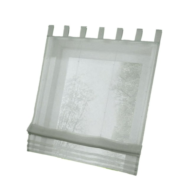 Cortinas romanas de estilo europeo, cortina de gasa transparente para ventana, panel drapeado Gris-80 × 155cm