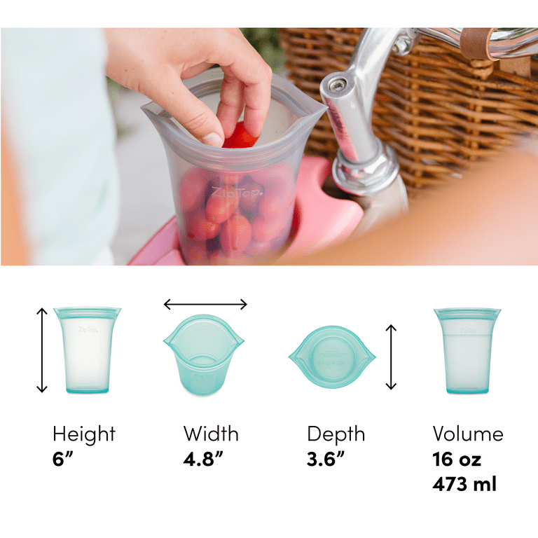 Zip Top Small Cup in Peach - Reusable Silicone Bags & Containers