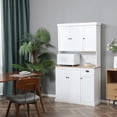 thumbnail image 2 of Kitchen Buffet with Hutch | Multi - tier Storage for Dishes, Appliances | Particle Board Construction | Anti - tipping for Safety, 2 of 6