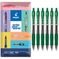 thumbnail image 1 of Pilot Stylos à Bille Roulante à Encre Gel Rétractables G-2 - Pointe 0,7 mm - Portefeuille de 6 - Encre Verte, 1 of 4