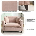 thumbnail image 5 of Euroco 46.9" Oversized Armchair, Chenille Fabric, Comfy Chair and a Half Single Sofa with Pillow for Living Room Bedroom Office Apartment, Pink, 5 of 9