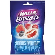 Halls Breezers Cough Drops, Cool Berry, 25 Count (Pack of 6)