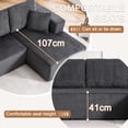 thumbnail image 4 of HMSHA Salon avec Canapé Sans Cadre - Canapé Moderne Décontracté en Forme de U - Canapé Modulaire avec Fauteuil Inclinable Ne Nécessitant Pas d'Installation, 4 of 12