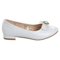 thumbnail image 3 of Badgley Mischka Low Heeled Ballerinas (Little Kid Sizes), White Patent, 4, 3 of 7