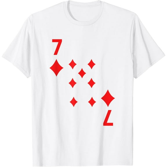 Seven of Diamonds Tshirt poker playing card costume shirt T-ShirtMen and women, Black T-shirt, size: Extra large S-4XL