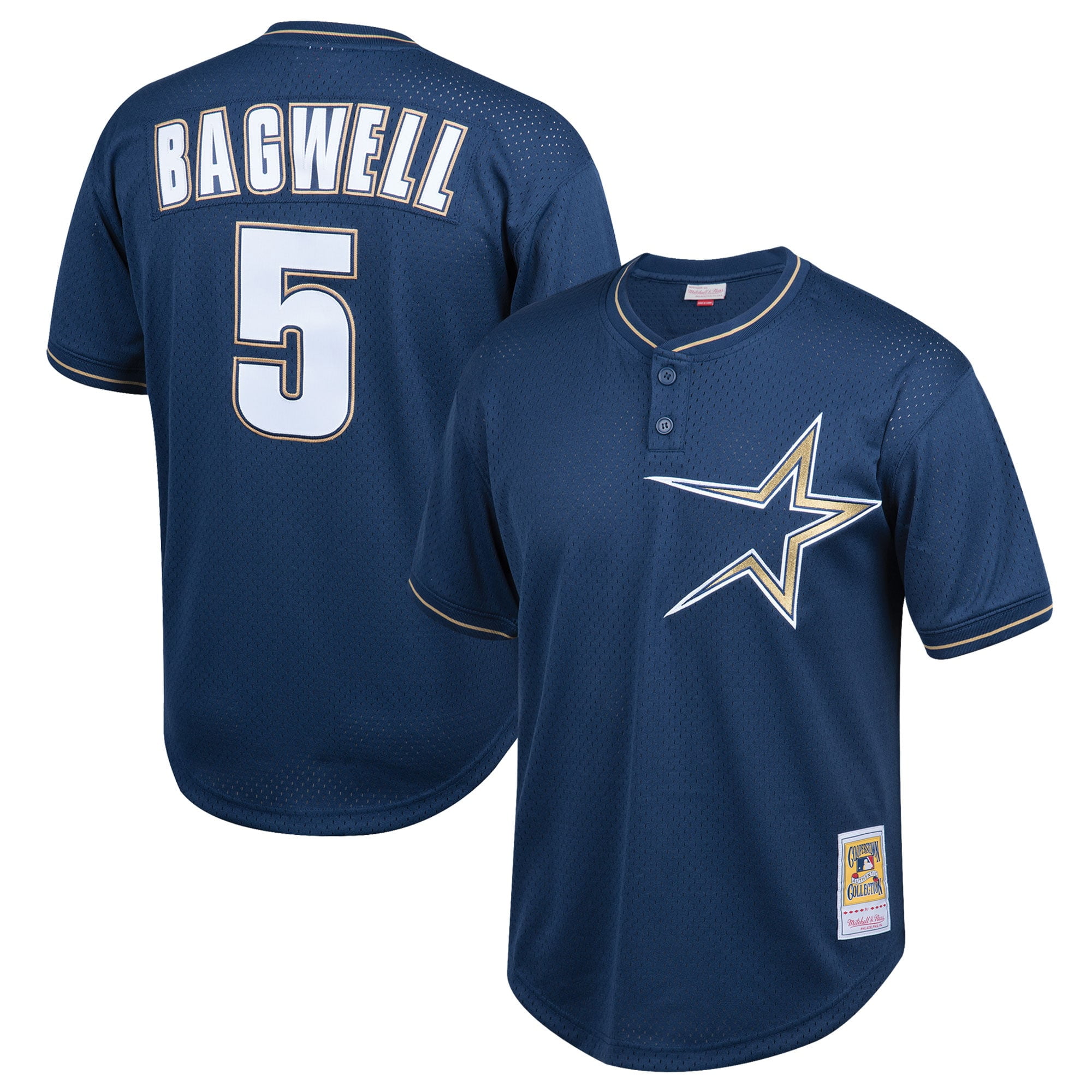 Jeff Bagwell Houston Astros Mitchell &amp; Ness Youth Cooperstown Collection Mesh Batting Practice Jersey - Navy