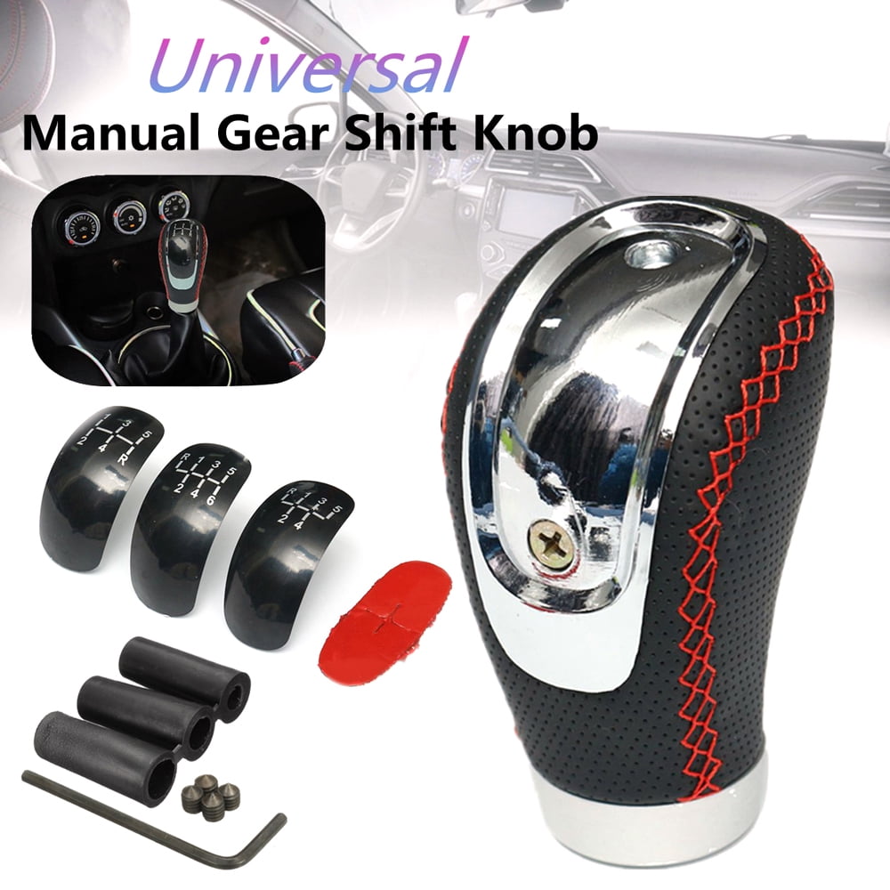 Universal Aluminium LeatherManual Transmission Speed Gear Stick Shift Knob Black