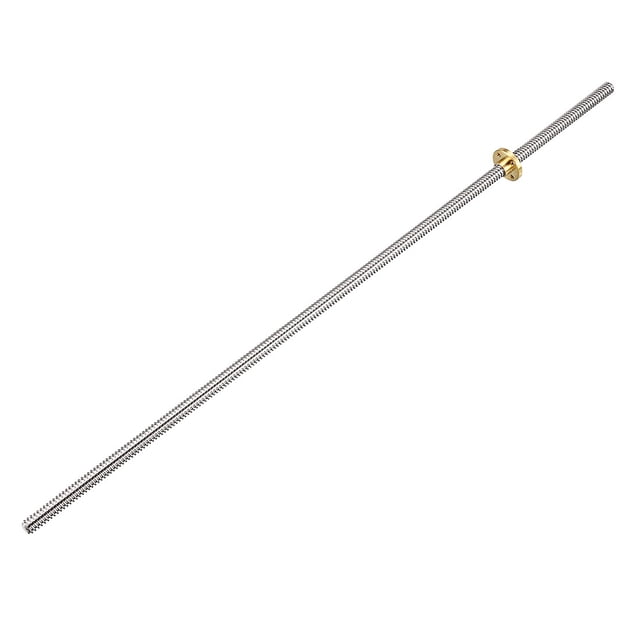 Uxcell 0.2'’ x0.08''x0.47'' Tornillo con tuerca de cobre para impresora 3D tono plateado de acero inoxidable 1 pieza 21.65" x 0.08" x 0.16" 1