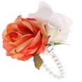 thumbnail image 3 of YOSADIER Wrist Corsage Orange Artificial Flowers and Leaves Design 1Pack 4.7X3.3In, 3 of 8