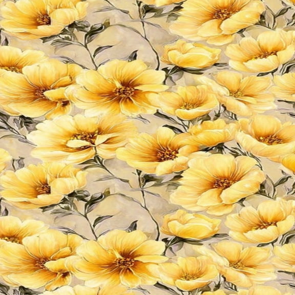 Flower Peel and Stick Wallpaper 17.7in x 9.8ft Vibrant Yellow Floral Delicate Blossoms Green Leaves Contact Paper Vinyl Waterproof Self Adhesive Wall Paper for Bedroom Shelf Cabinet Renter Friendly