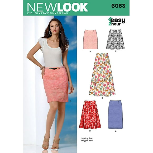 New Look 6053 Jupes Misses Motif Couture, Taille A (8-10-12-14-16-18)