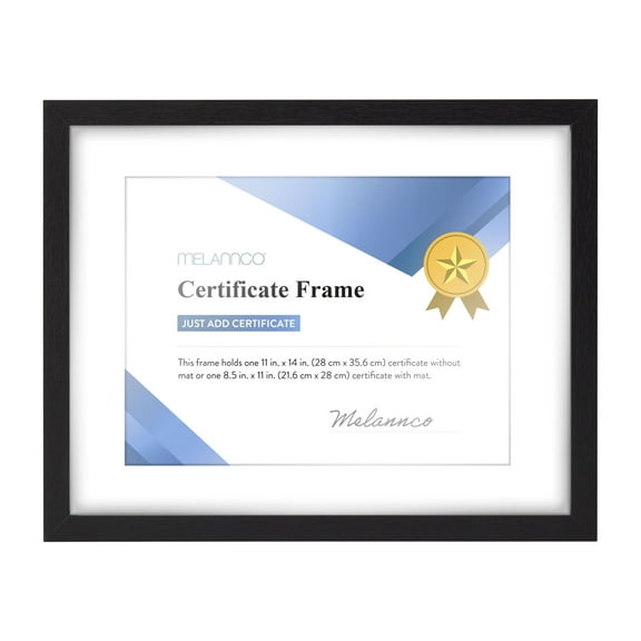 MelanncoS2 15X12 MDF DOCUMENT FRAME- BLACK