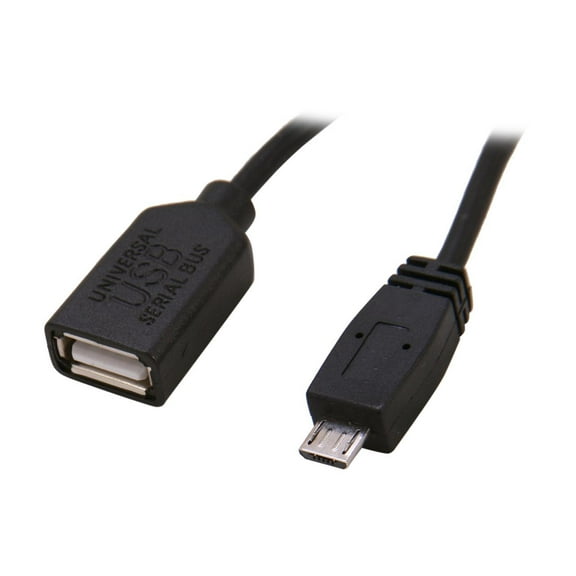 SYBA CL-CAB20125 Black Micro-USB B 5-pin Male to Standard Type-A Female Adapter Cable