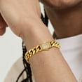 thumbnail image 6 of KRKC&CO 12mm Mens Cuban Link Bracelet, 18k Gold Plated Iced Out 5A Cubic Zirconia Miami Thick Bracelet, Durable and Anti-tarnish Urban Street-wear Hip Hop Jewelry for Boys, 8in, 6 of 7
